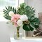 34pcs Artificial Tropical Palm Leaves Fake Monstera Leaf Summer Tropical Fiesta Party Decorations, Flamingo Hawaiian Party Supplies